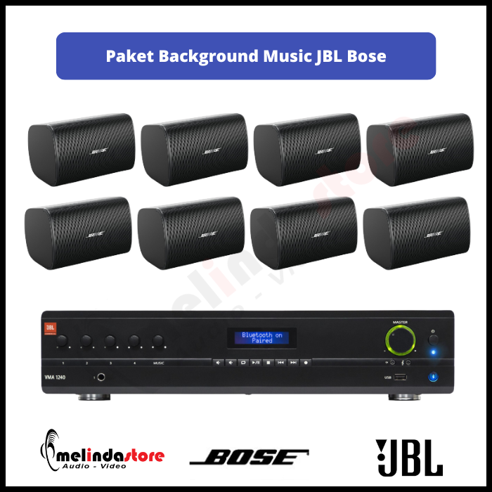 Paket Background Music Amplifier JBL Speaker Bose - 8 Speaker